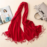 2019 solid color soft women scarf cashmere-like scarves lady summer thin shawls wraps winter pashmina femal hijab headband