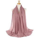 Plain Bubble Chiffon Hijab Shawl Scarf Women 2019 Solid Color Long Shawls and Wraps Muslim Hijabs Scarves Ladies Foulard Femme