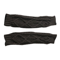 1 Pair Autumn Winter Women Knit Gloves Arm Wrist Sleeve Warmer Girls Rhombus Long Half Winter Mittens